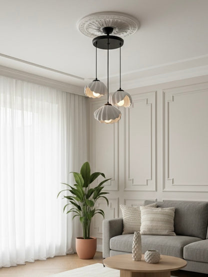 3’lü İnci İstiridye Kabuğu Sarkıt Avize