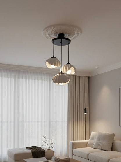 3’lü İnci İstiridye Kabuğu Sarkıt Avize