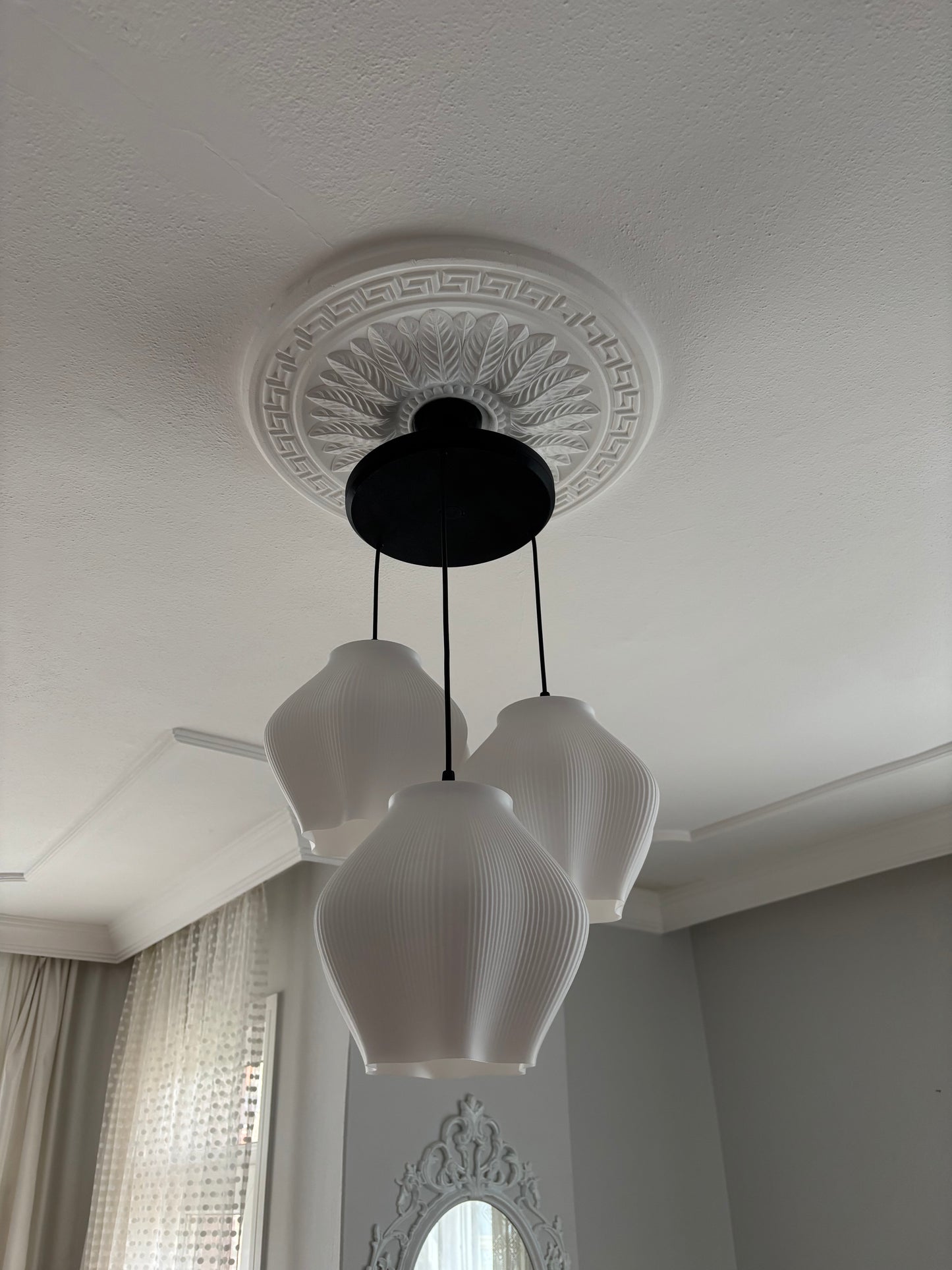 Modern 3’lü Sarkıt Avize Çiçek FormU