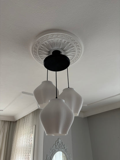 Modern 3’lü Sarkıt Avize Çiçek FormU