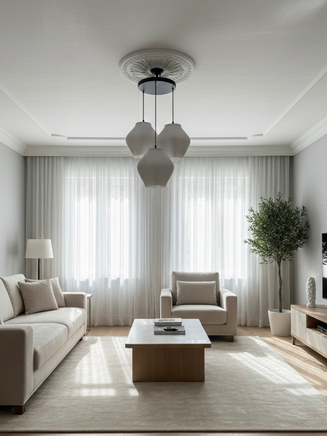 Modern 3’lü Sarkıt Avize Çiçek FormU