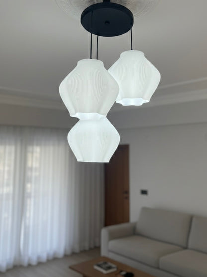 Modern 3’lü Sarkıt Avize Çiçek FormU